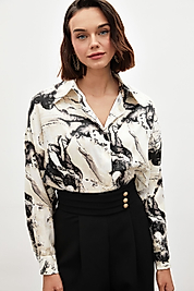 SATEEN DESENLİ SALAŞ GÖMLEK SİYAH RENK GÖMLEK