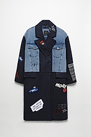 QUZU DENİM MATCHLİ LACİVERT KABAN