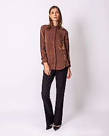 LADY GINA COMPANY GÖMLEK YAKA ÖNÜ PATLI DÜĞMELİ BLUZ